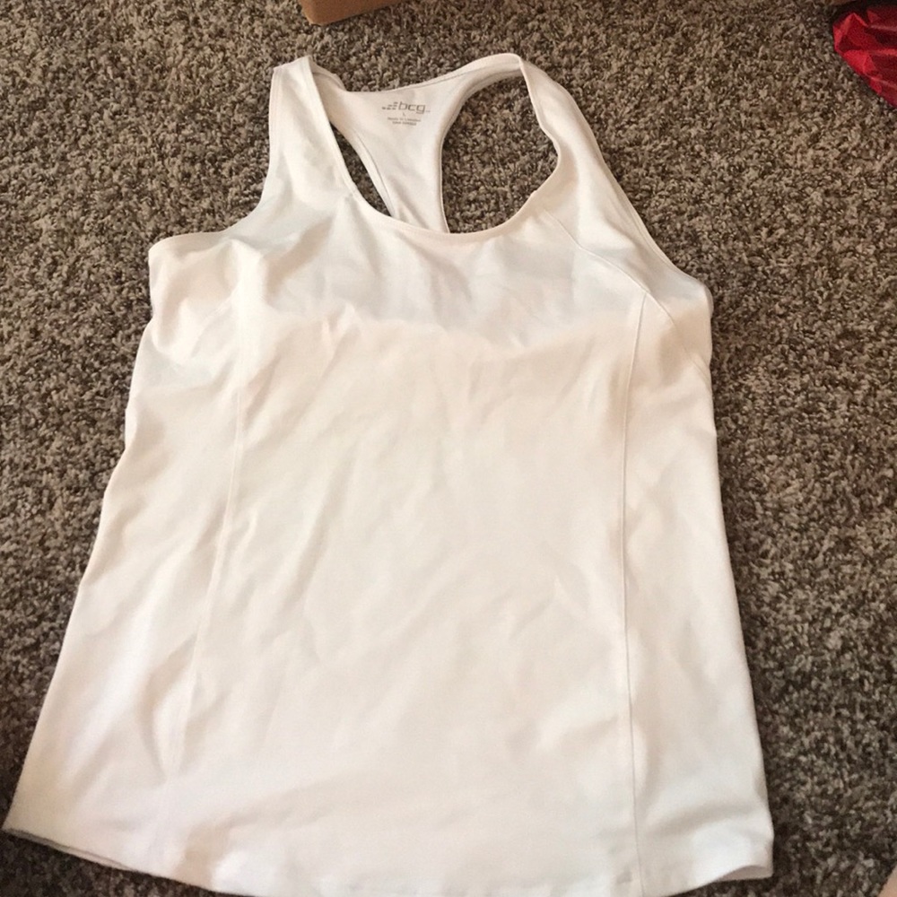 White workout tank top